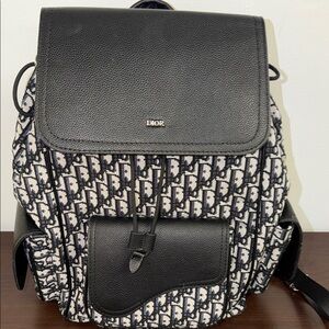 Dior Monogram Black and White Backpack